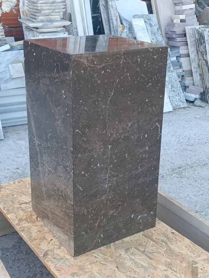 Brown marble cube coffee table, side table, end table, real marble and handmade free shipping fast shipping