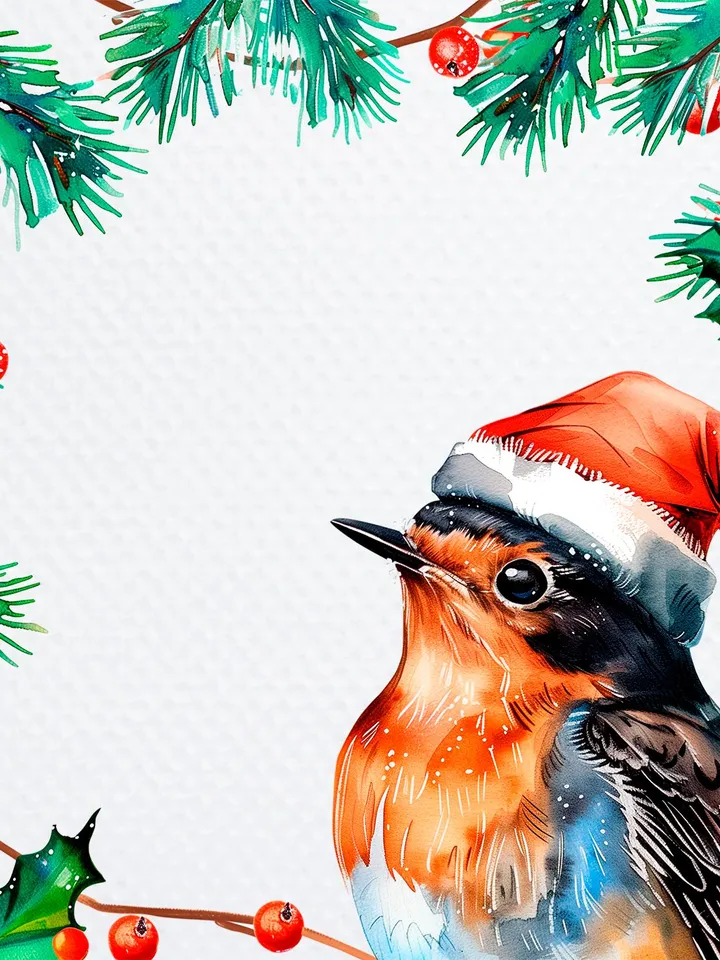 21 Christmas Robin In Hat PNG Bundle, Winter Printable Watercolor clipart for sublimation, Digital download, Paper craft, junk journals