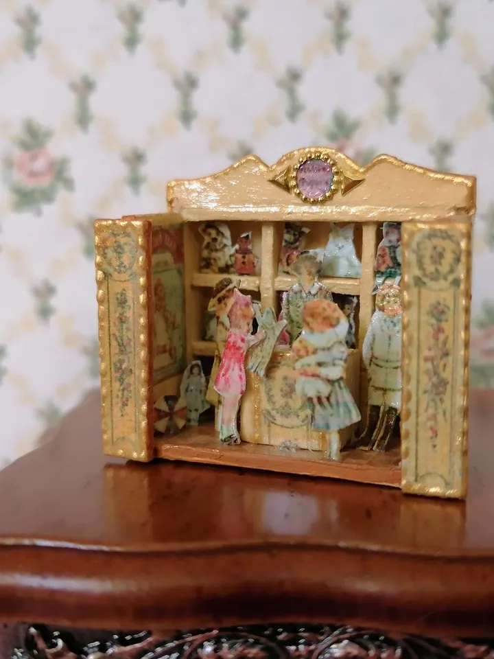 Paper theater. Puppet show. Toy store. Dollhouse miniature.1:12 scale.