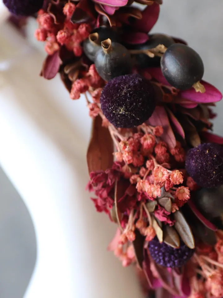 purple dry flower crow,Halloween Sale,Halloween Costume, Halloween flower crown,Gothic hair crown Gothic bridal,burgundy hair accessories