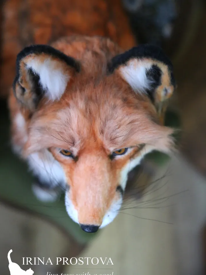 Fox Alice realistic plush toy.