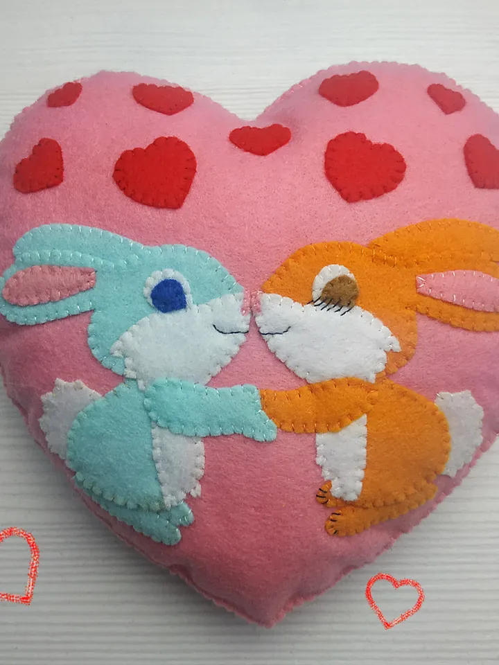 Valentines day pattern, felt pattern, felt heart pattern, heart ornament, Valentines day décor, Valentines day gift, felt sewing pattern PDF, Valentines ornament