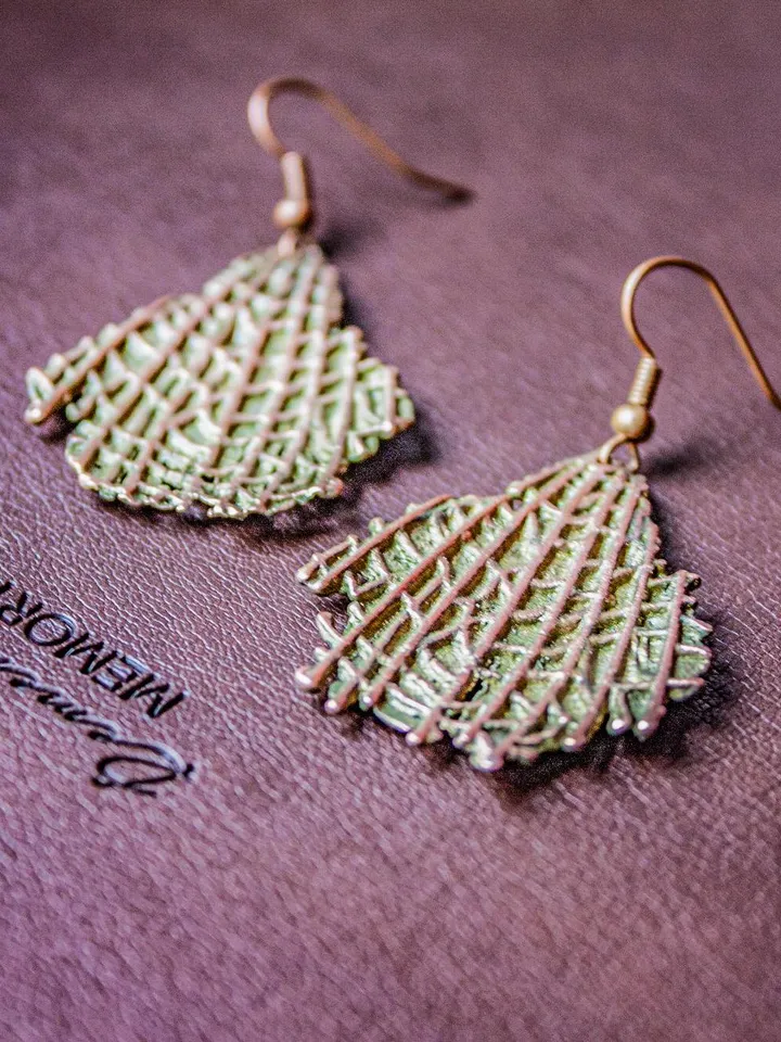 Unique handmade electroformed earrings original gift