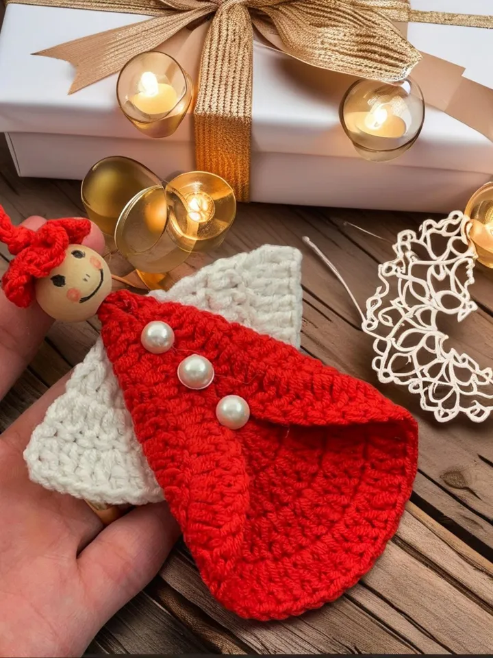 Crochet Angel Tree Topper Pattern | Guardian Angel Christmas Ornament | Handmade Xmas Angel Dรฉcor | DIY Christmas Table Decoration