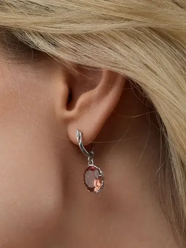 Earrings silver 925 with sultanite