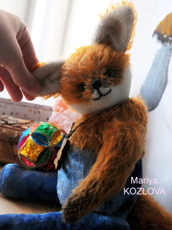 DIY Funny Fox in Pants PDF Pattern for 14" (36 cm) fully jointed stuffed toy teddy friend orange fox sewing pattern pdf