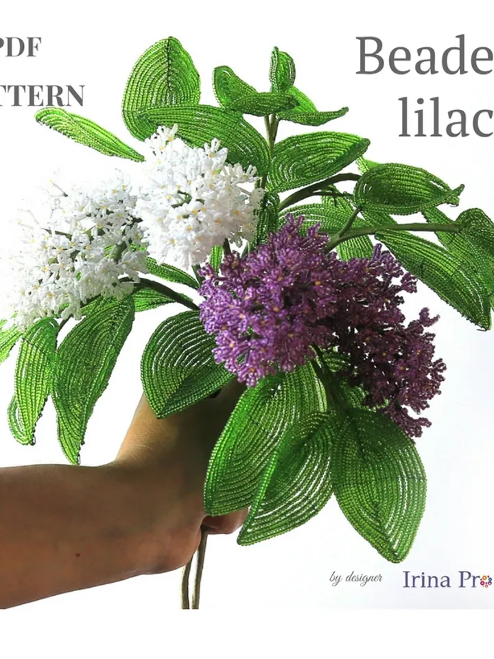 Beaded Flowers pattern | Lilac bouquet | Seed bead patterns | Beadwork pattern | Digital Download - PDF