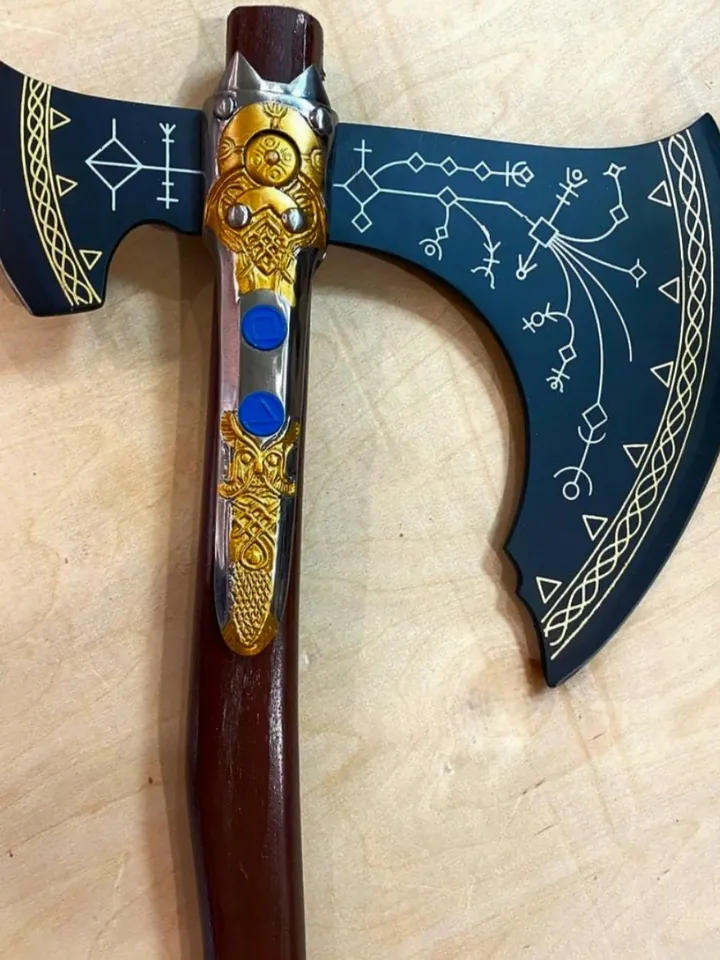 Handmade Kratos Axe, Leviathan Axe, God of War, Viking Axe, Cosplay Axe, Cosplay Armor, Cosplay Scandinavian, Prop, Replica, Kratos, Costume LARP Axe πͺβοΈπ‘οΈ #cosplay #godofwar #viking #larp #props #replica