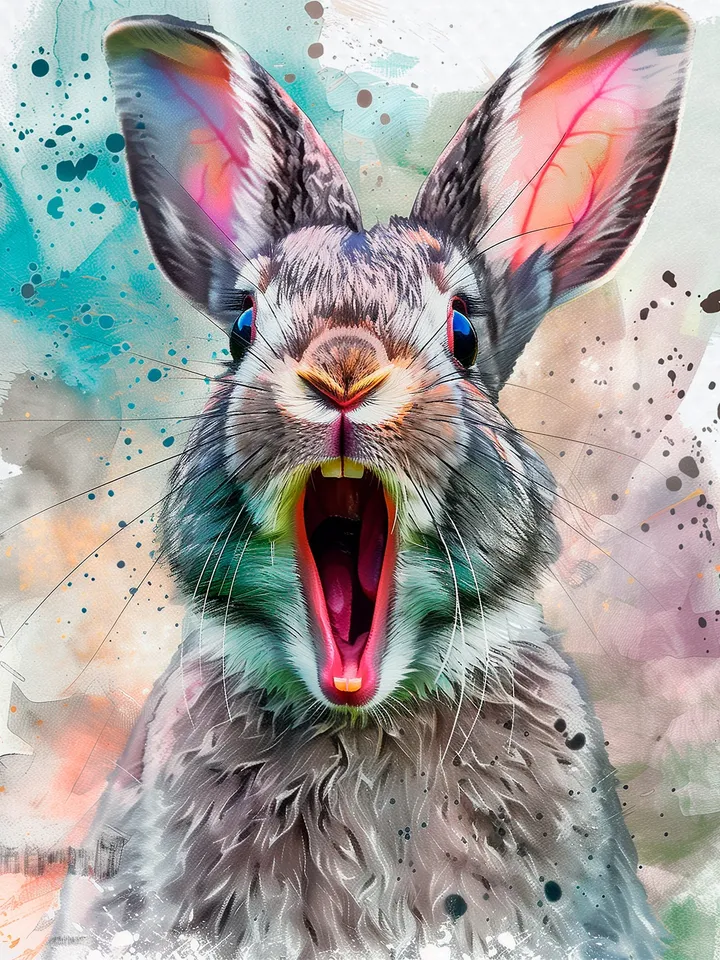 8 Amazed Rabbit PNG Clipart, Amazed Hare for sublimation, Printable Watercolor Rabbit clipart, Digital download, Paper crafts, junk journals