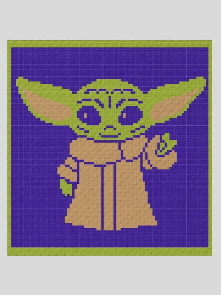 Crochet C2C Baby Yoda graphgan blanket pattern
