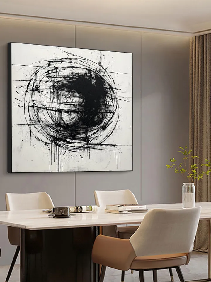 Black and White Abstract Painting, Minimalist Wall Art, Large Canvas Art, Modern Art, Textured Painting, Office Decor, Living Room Decor