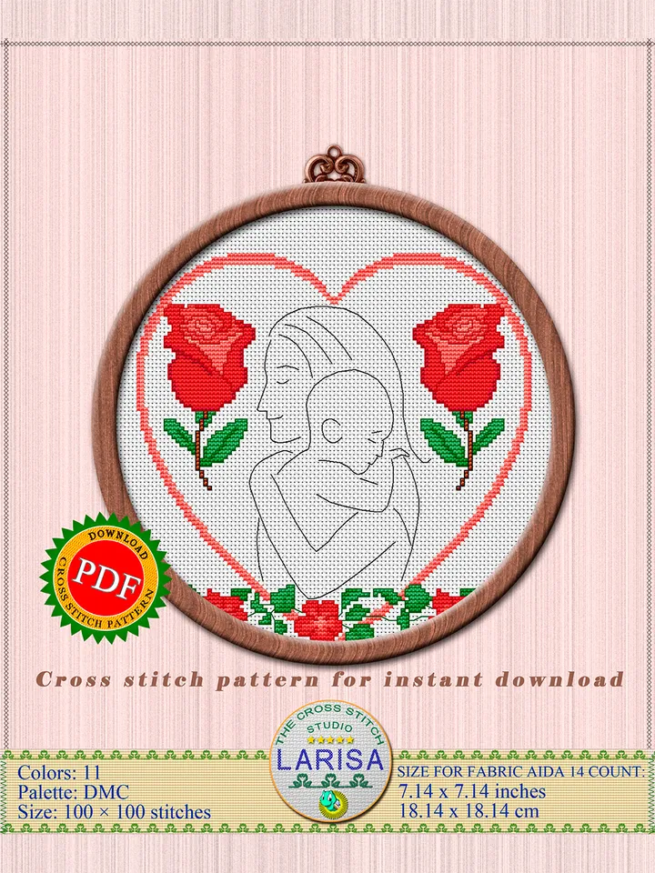 Mother’s Day Cross Stitch Pattern | Mom Cross Stitch Pattern