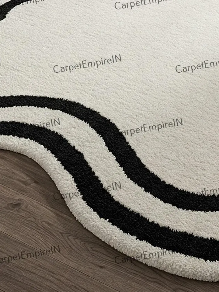 8x10 Irregular Shaped Rug | Hand-Tufted 100% Wool Handmade Layerd Area Rug | Carpet for Home, Bedroom, Living Room, Kids Room, Custom rug.