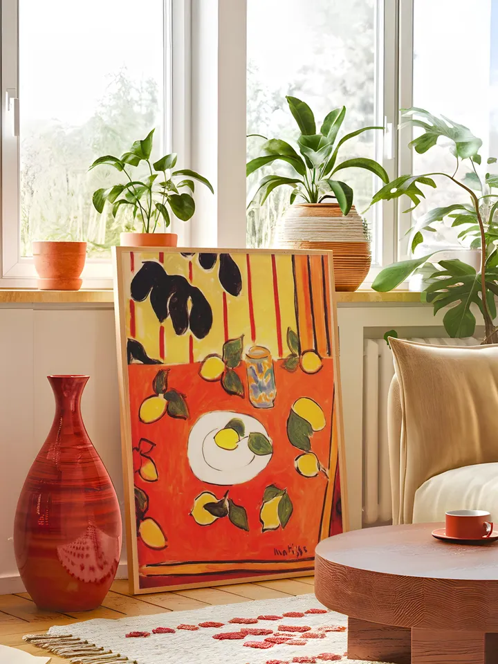 Henri Matisse Black Philodendron & Lemons Art Print Abstract Fauvist Still Life Modern Wall Art Digital Download Vibrant Home Decor HMS8