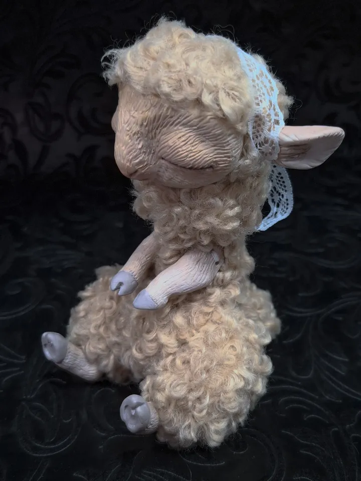 Cute sheep half plush doll
