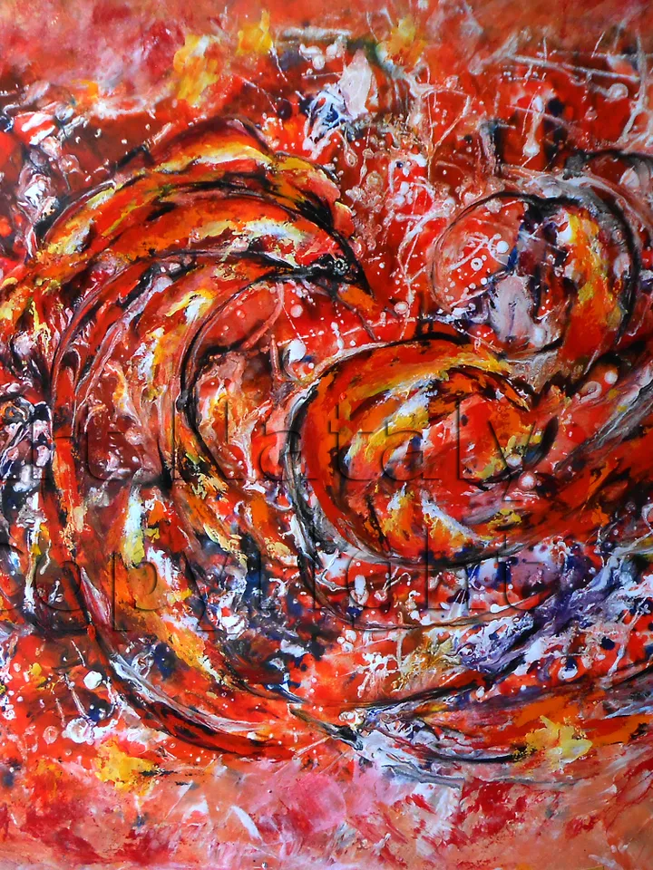 Abstract bird painting original wall art
