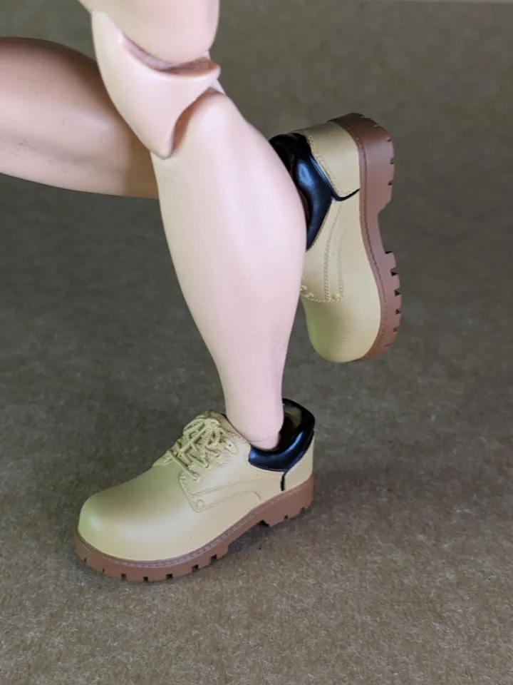 Classic mustard hiking low boots for 1/6 scale male dolls