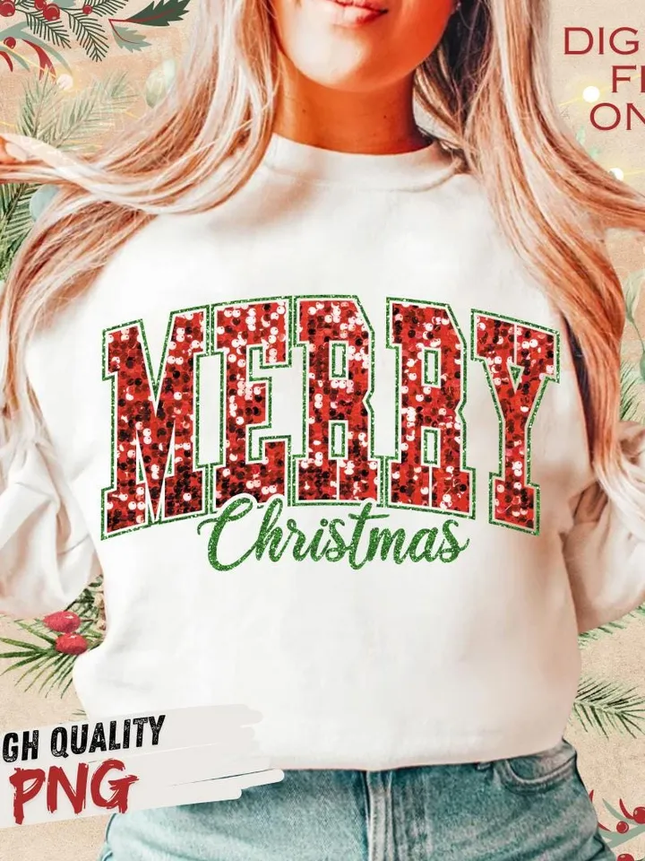 Christmas Glitter Png, Merry Christmas Png, Retro Christmas Png, PNG, Santa Claus PNG, Bundle Png, Sublimation Designs