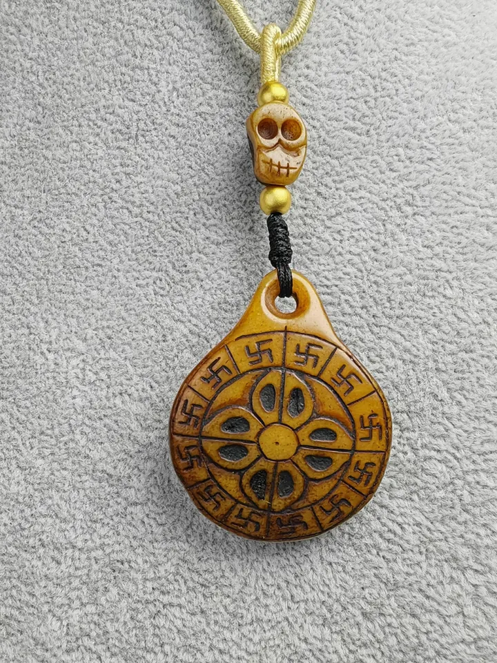 Authentic Mandala Kapala Pendant,Gandhanra Old Tibetan Buddhism Amulet,40mm × 32mm