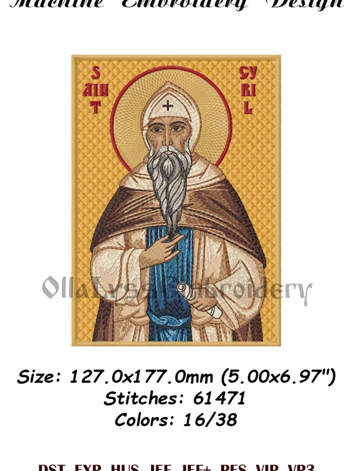 Saint Cyril embroidery design