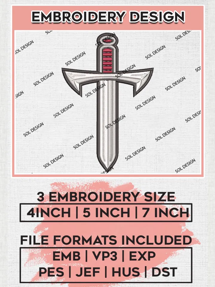 Troy Trojans College Team Logo Embroidery Design Files, NCAA Troy Trojans Machine Embroidery, NCAA Teams, 3 sizes, NCAA Machine embroidery designs, Digital Download