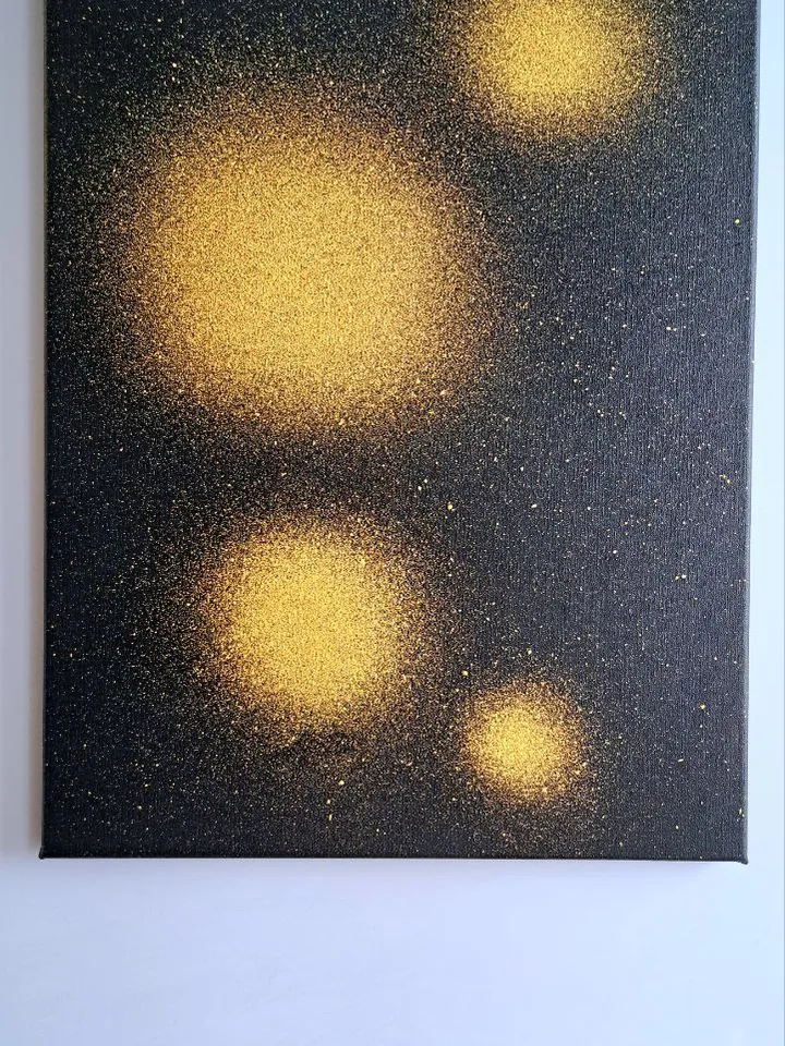 Interior oil painting "Four suns" painting with gold