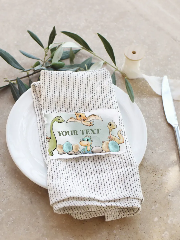 Editable Food Label Dinosaur First Birthday Label; Dinosaur Party; Dinosaur Party Birthday Template Instant Download; di1