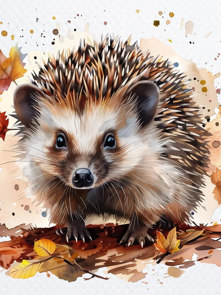 10 Cute Hedgehog PNG bundle, Printable Watercolor Floral Hedgehog Clipart for sublimation, Hedgehog in Grass png, Paper craft, junk journals