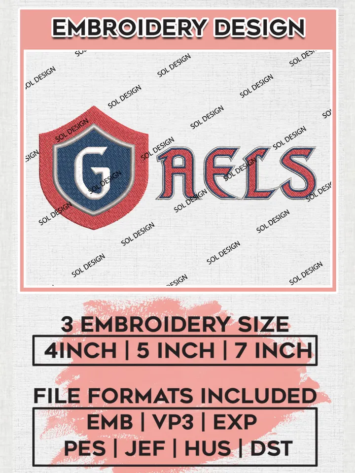 NCAA Gaels Team Logo Embroidery Design Files, NCAA Saint Marys Gaels Machine Embroidery, NCAA Teams, Game Day, 3 sizes, NCAA Machine embroidery designs, Digital Download