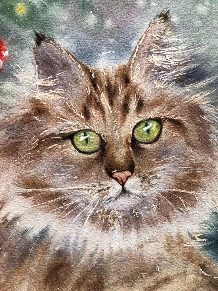 Cats Original Painting Animals Watercolor Painting Kitty Painting Cat Portrait