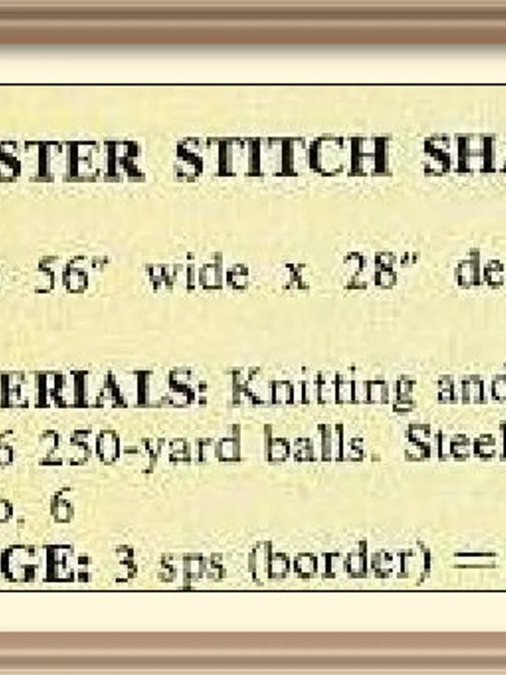 Vintage Crochet Pattern Cluster Stitch Shawl Digital Download PDF