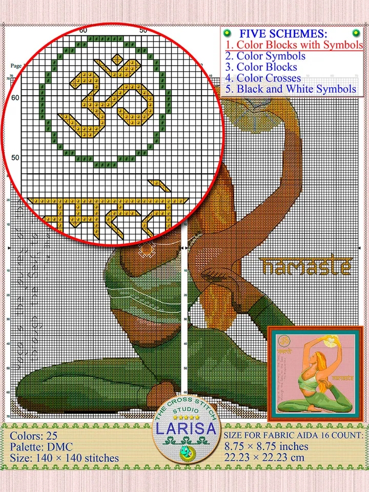 Yoga Cross Stitch Pattern | Yogini | Asana
