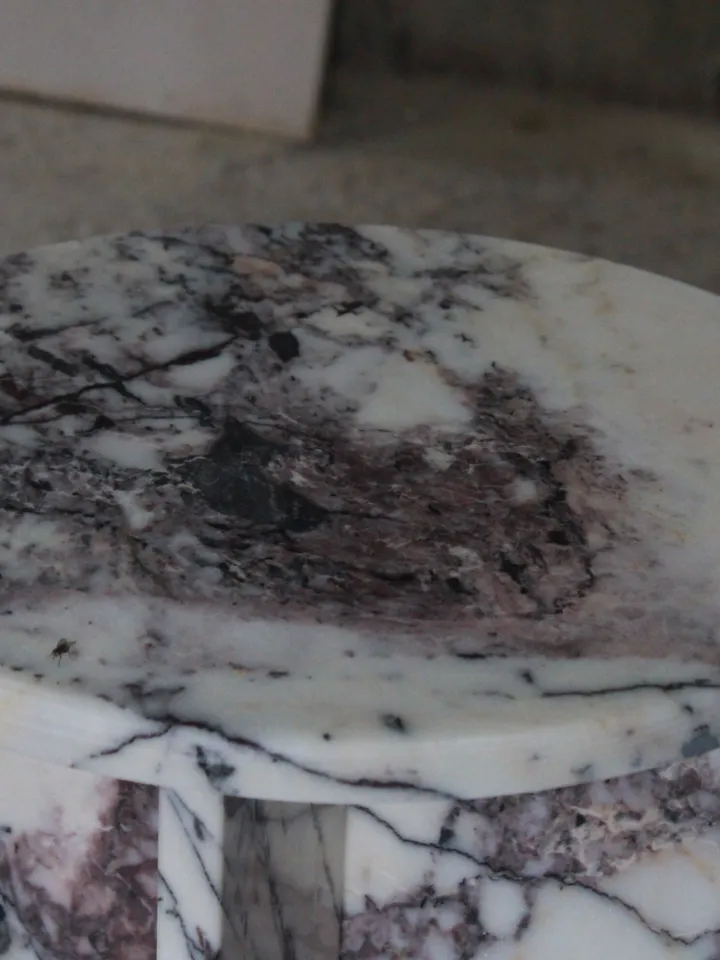 Aegean marble ( lilac) end table,side table handmade