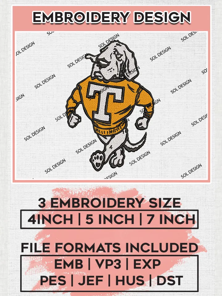 Tennessee Volunteers Embroidery Designs, NCAA Logo Machine Embroidery Files, NCAA Tennessee Volunteers Logo, NCAA Embroidery Designs, Machine Embroidery Designs, Digital Download