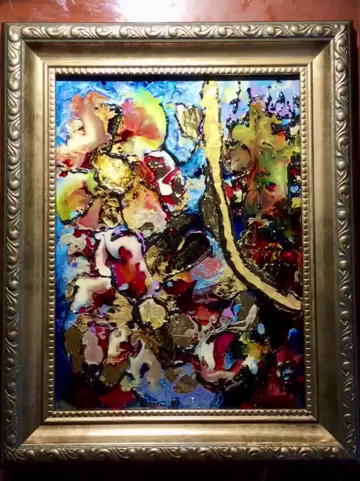 Stained glass fantasy,handpained abstract artwork on glass,glass panel painting ,unique gift home decoration.