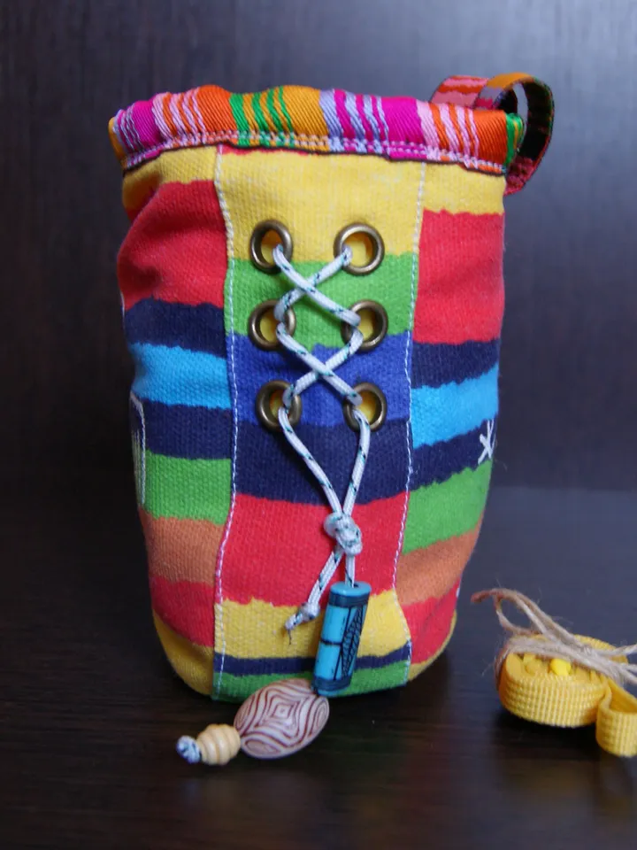 Chalk Bag for Climbing and Bouldering Aztec drawings