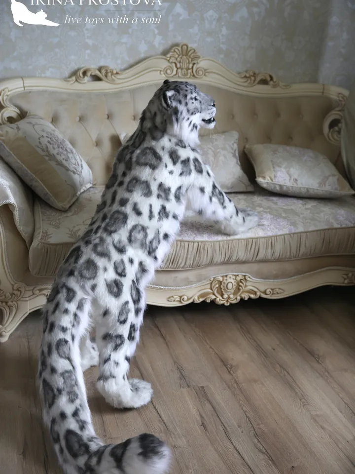 Snow leopard Elbrus plush animals. Ooak toy. Snow leopard stuffed toy READY TO SHIP