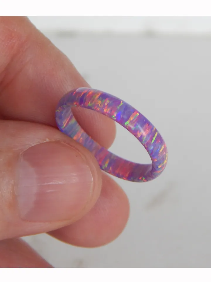 Solid opal ring. Very beautiful opal ring lavender color. Solid opal band.