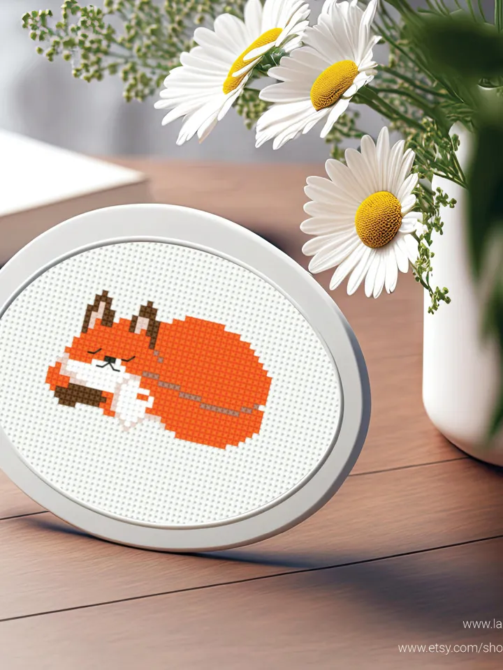 Bundle 6 mini foxes Cross stitch pattern, tiny animal, Nature, animals, beginner counted, modern chart, gift DIY, embroidery, instant PDF