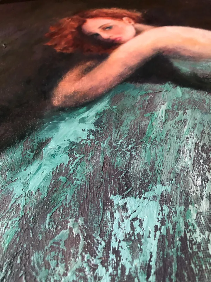 Woman Original Painting Girl Oil Painting Female Wall Art Figure Painting