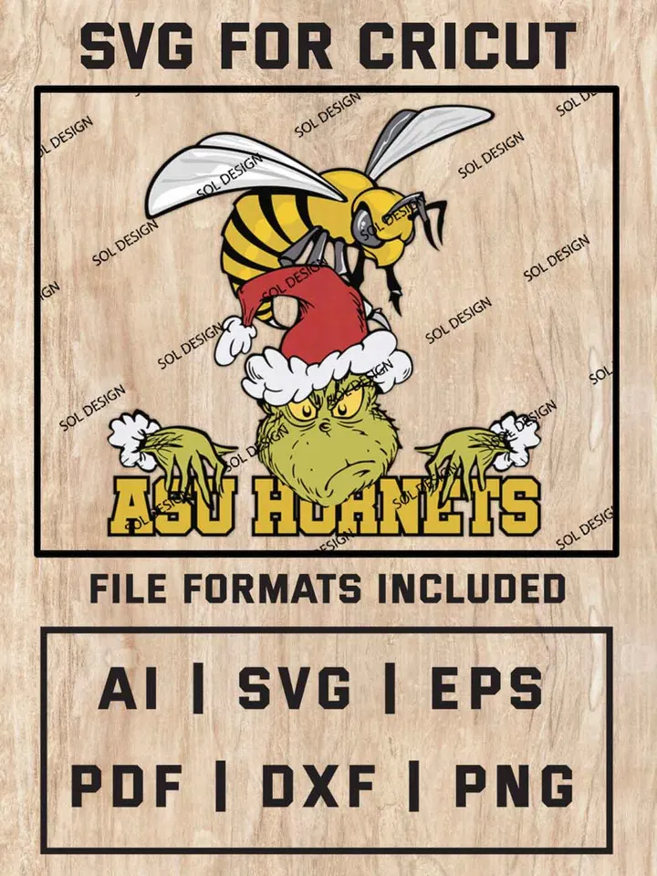 Grinch Alabama State Hornets SVG, NCAA SVG Design, NCAA ASU Hornets SVG, NCAA Hornets Cricut, Christmas Svg, Grinch svg, Digital Download
