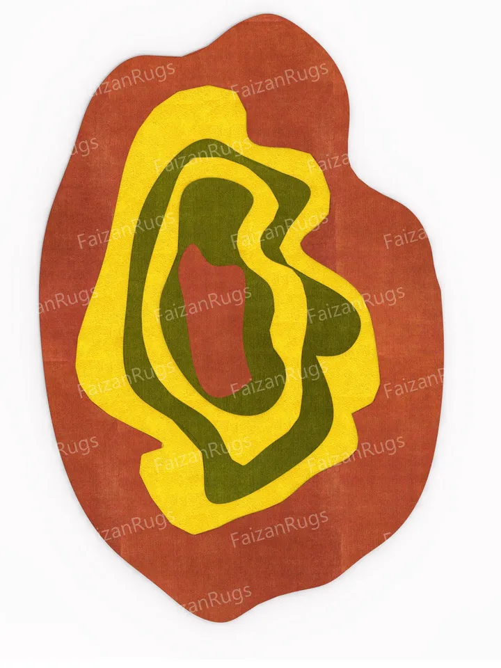 Buy New Red & Yellow Hand tufted rugs 100% wool for living room, bed room, kids room in any size 10x12,9x12,8x10,6x9,5x8,3x5