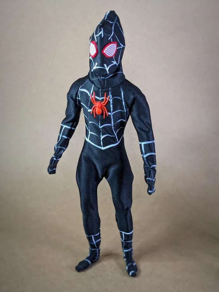 Black cosplay Spider bodysuit for 12-inch fashion male dolls
