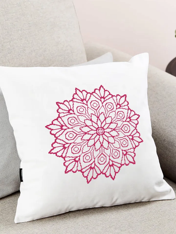 Mandala cross stitch pattern download PDF Flower mandala pattern digital PDF Monochrome cross stitch chart Floral ornament cross stitch #M52