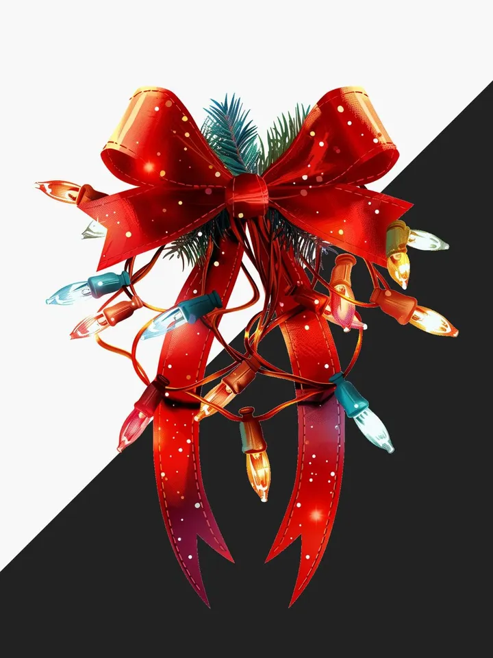 Christmas Light Coquette Bow PNG tshirt design, Christmas Season sublimation, New year PNG, Retro Merry Christmas Png, Coquette Bow