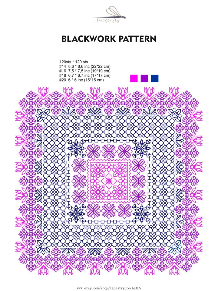 Set of Blackwork patterns - Modern - Cross Stitch Pattern - Embroidery Sampler - Carpet Cross Stitch