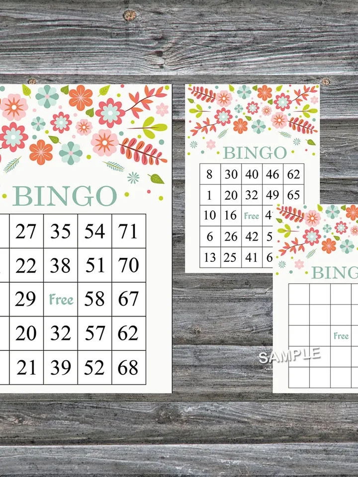 Flowers bingo game card,Floral bingo game card,Floral Printable Bingo,Flower themed bingo game,INSTANT DOWNLOAD--130