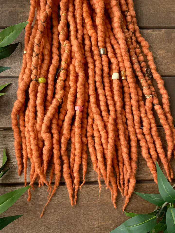 Ginger Wool De dreadlocks ready to ship