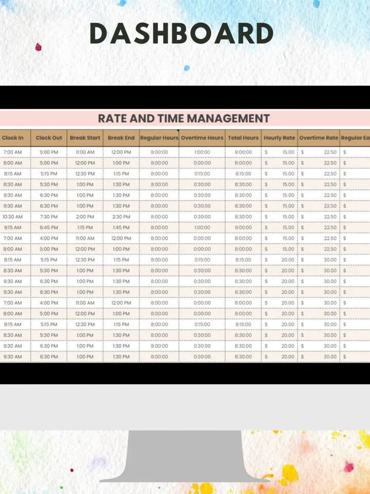 Payroll Timesheet Template, Editable Google Sheets, Digital Download for Employee Tracking, Payroll Management, and Hours Logging