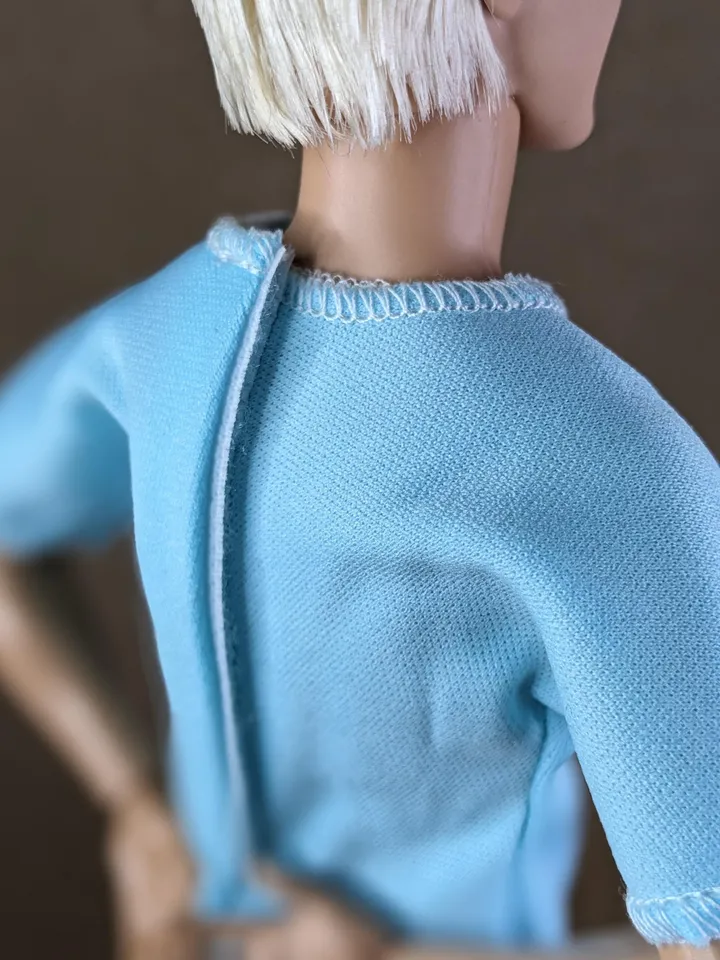 Turquoise printed T-shirt for 12-inch fashion male dolls